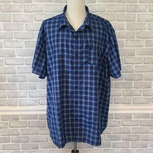 American Outback Blue Plaid Vented Mesh Hiking Outdoor Fishing Shirt Mens 3XL